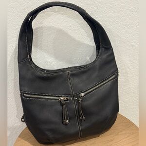 Black 100% Leather Hobo Bag